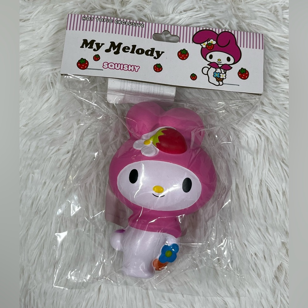 SANRIO x HOT TOPIC My Melody Flower Basket Squishy Stress Reliever White Pink